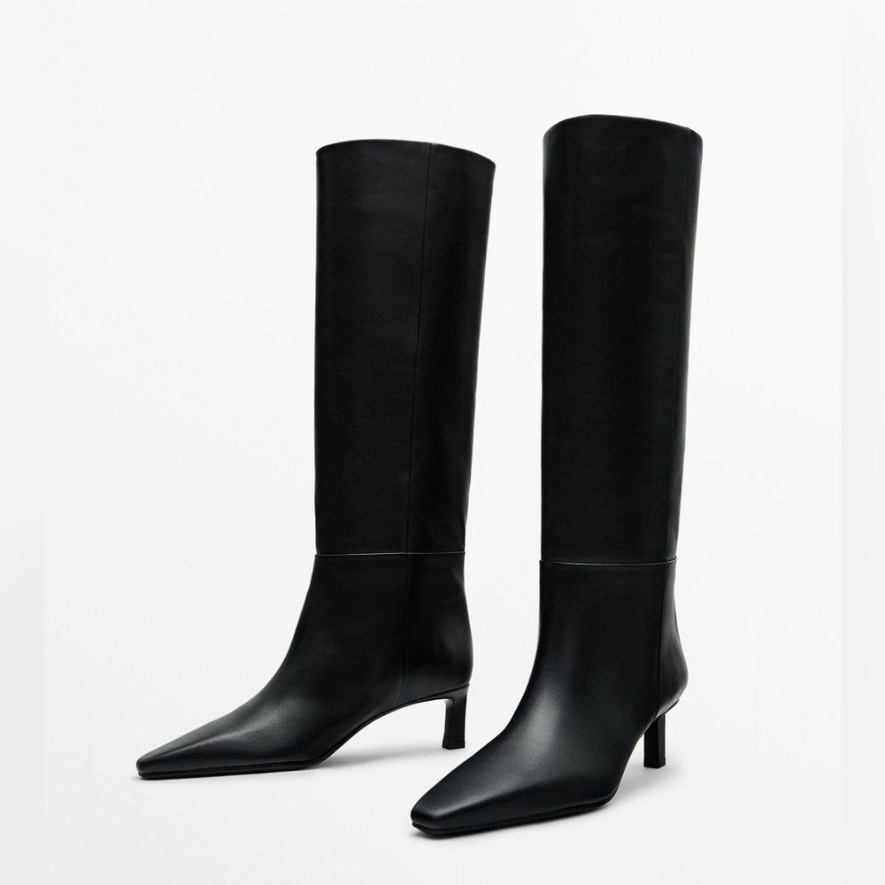 Massimo Dutti LOW HEEL BOOTS Size (40) US 9